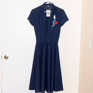 Vintage Navy Blue Dress